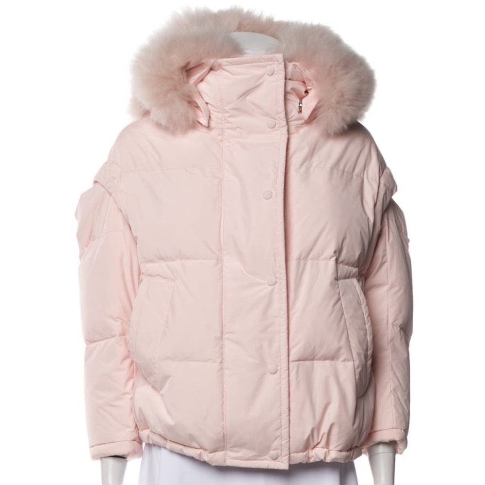 Yves Salomon Light Pink Down Jacket